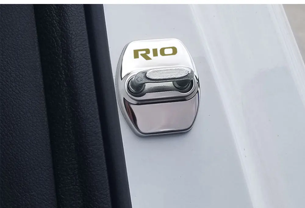 4PCS 3D stainless steel Car Door Lock cover protection cover For kia rio 2 3 4 5 x line XLINE car accesorios