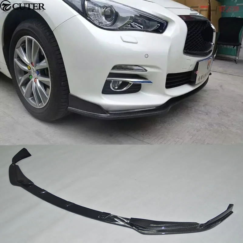 Q50 Carbon Fiber Front Bumper Lip Front Spoiler Lip for Infiniti Q50 Normal Standard Bumper 2014