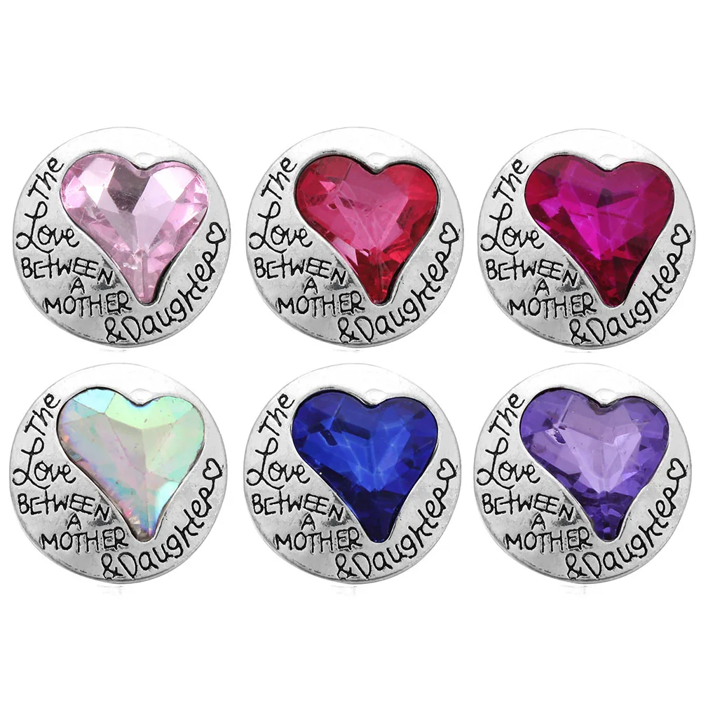 6pcs/lot Multiple Styles Snaps Jewelry Mixed 18mm Snap Button with Crystal Rhinestone Button for 18mm Snap Bracelets Bangles