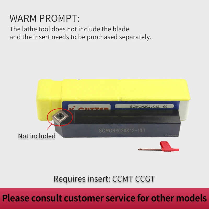 SCMCN1010H06-100 SCMCN2020K09-100 SCMCN2525M12-100 External Turning Tool Holder CCMT Carbide Inserts Lathe CNC Cutting Tools Set