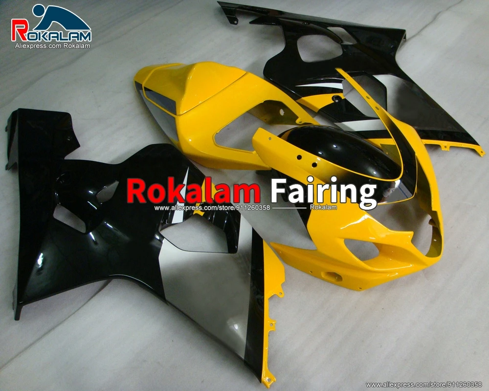 

Shells For Suzuki GSXR600 GSXR750 K4 2004 2005 GSX-R750 05 GSX-R600 04 Yellow Black Motorcycle Fairing Kit (Injection Molding)