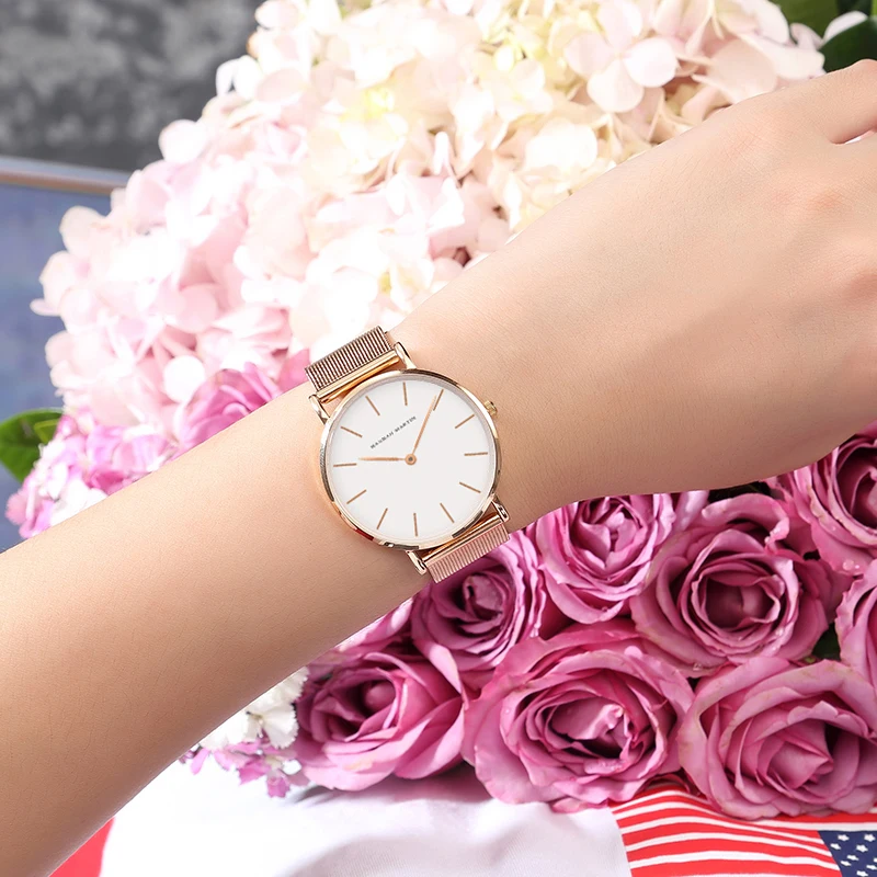 Hannah Martin Luxury Brand Quartz Watch Life Waterproof Women Watch Fashion Women Classic Simple Design Clock Gifts  Reloj Mujer