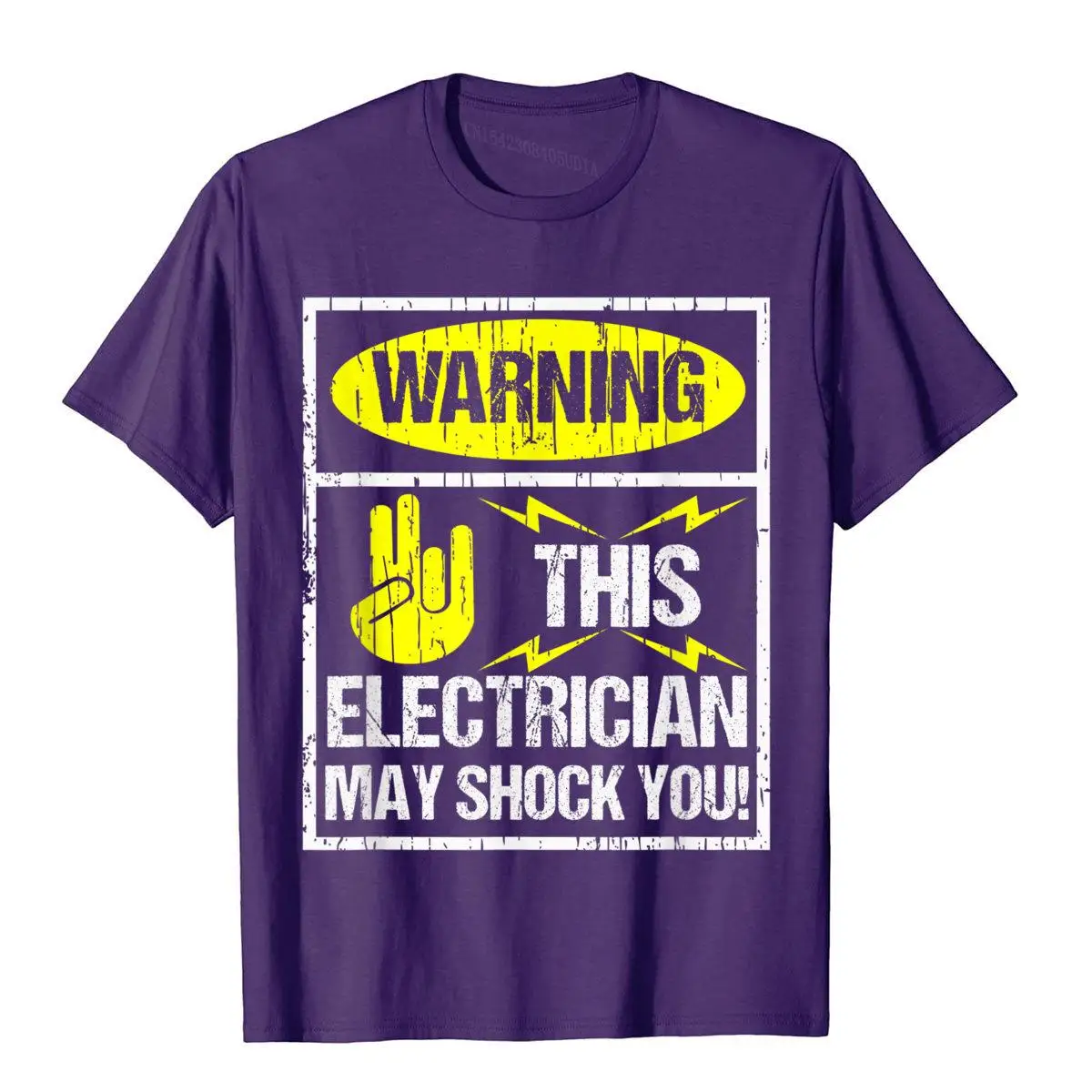 Warning May Shock You Funny Electrician T-Shirt With Shocker Simple StyleGroup Tops T Shirt Coupons Cotton Male T Shirt