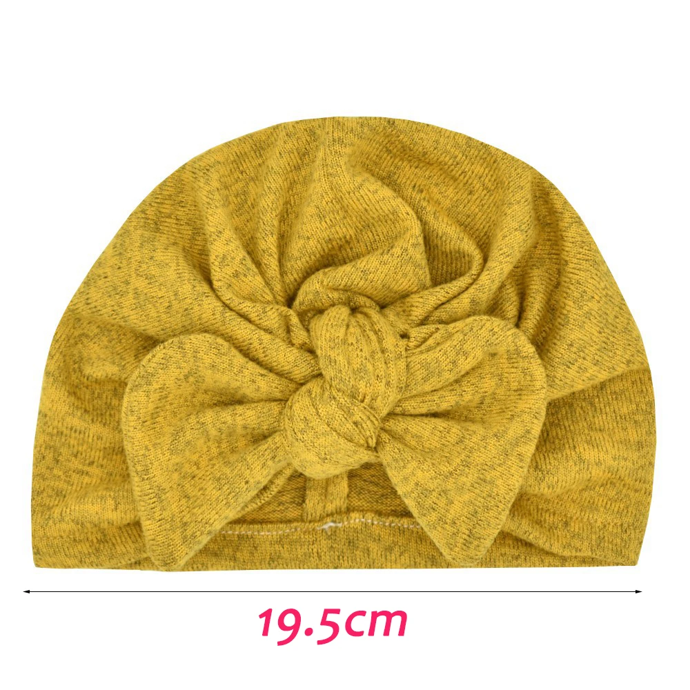 Newborn Knitted Soft Beanie Hat Bunny Ear Bow baby girlsr Hat Turban Infant Toddler Beanies Cap Soft Elastic Boy HeadWrap Bonnet
