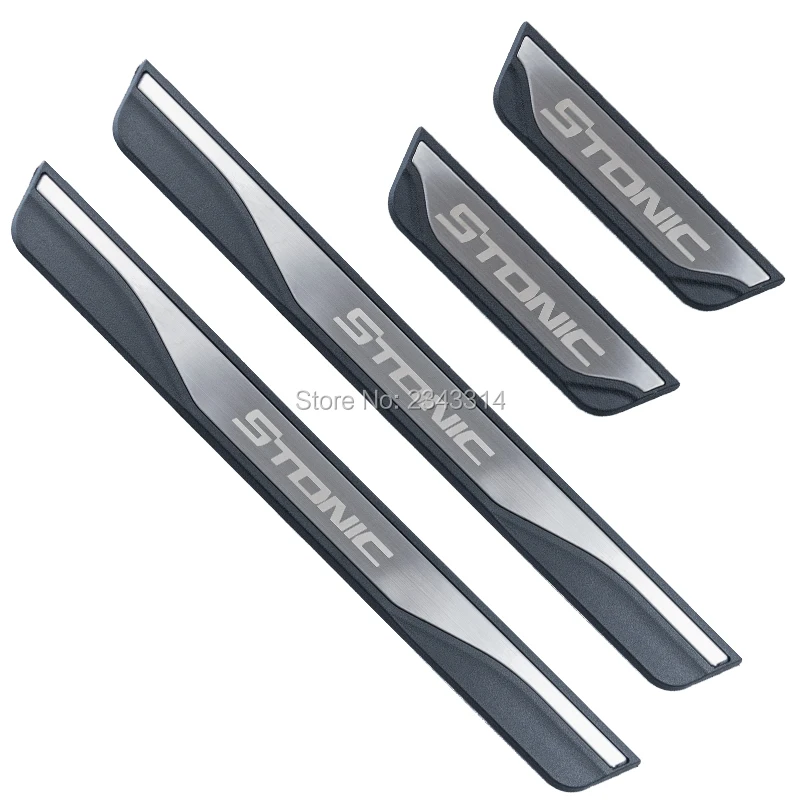 For Kia Stonic Accessory 2017-2022 2023 2024 Stainless Car Door Sill Scuff Plate Protectors Trim Guard Kick Pedal Cover Styling