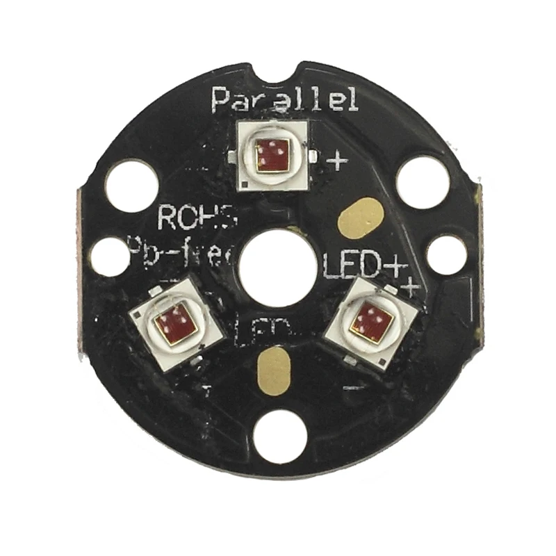 Triple XP-E2 Photo Red 660nm SMD 3535 LED Emitter on 20mm DTP Copper MCPCB Parallel with LENs Flashlight DIY Hunting Light