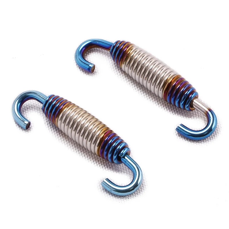 2 Stuks Universele Motorfiets Uitlaat Lente Haken Rvs Uitlaat Voor Midden Link Pijp Draaibare Metalen Springs Kit Set