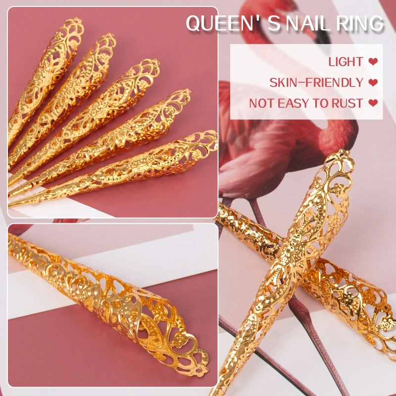 Fingertip Claw Rings Nails Decoration Chinese Finger Claws Belly Dance Finger Nails Full Finger Rings False Long Nails