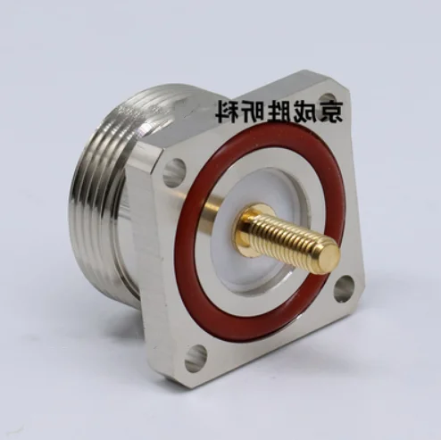 L29-KFD125 Lengthened M5 Thread DIN Female Four-hole Flange 7/16-KFD63A Chassis Fixed Connector