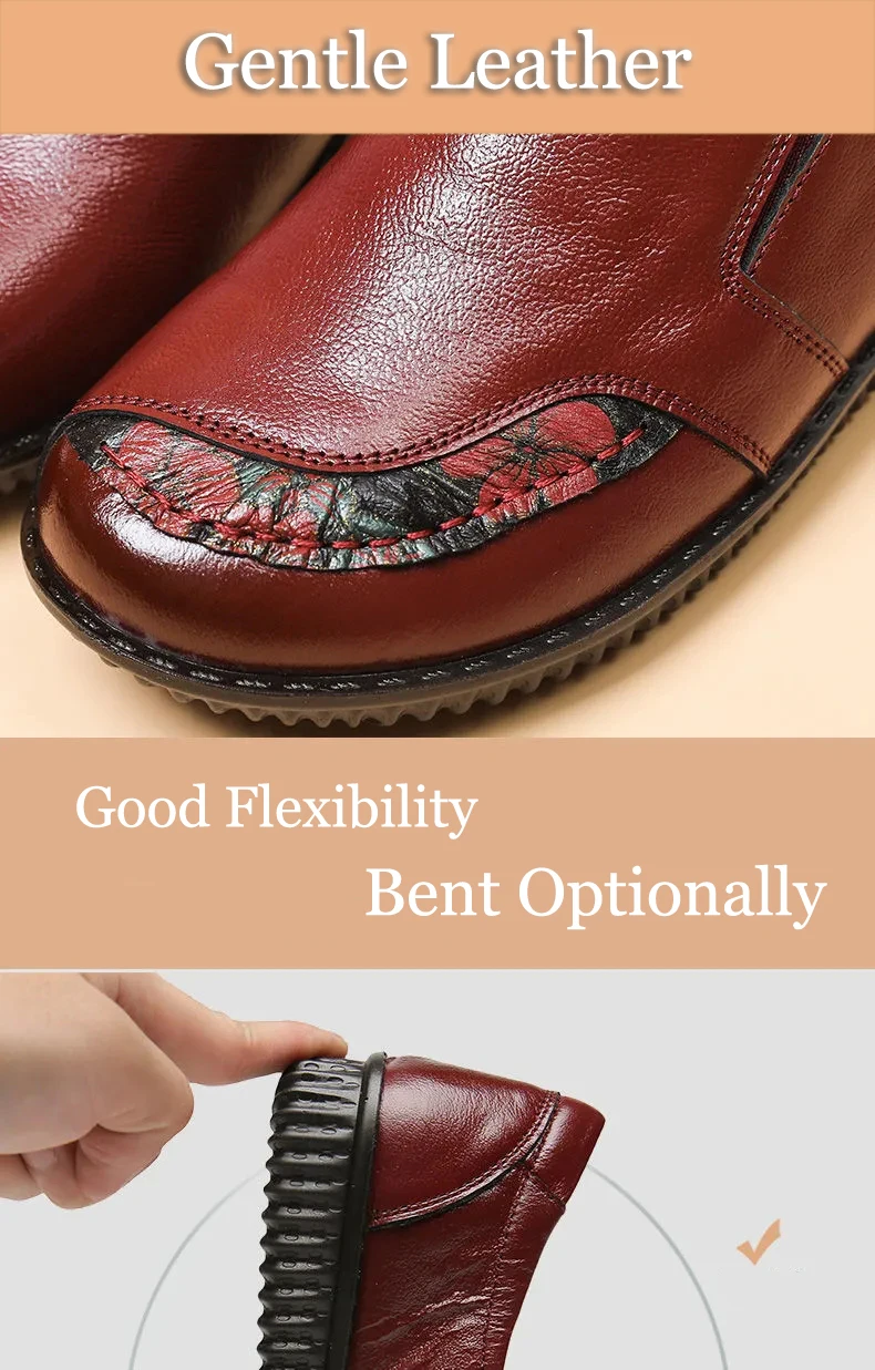 Echt leder Ballerinas Schuhe Frauen Vintage Luxus hochwertige Slipper Damen Mokassins lässig elegante Damen breite Schuhe – Detail 19