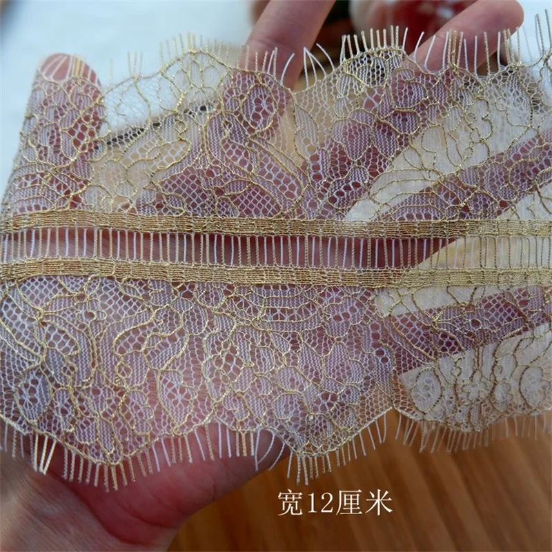 Тюлевая сетчатая кружевная бейка, черная золотая проволока, 10 см, 6 метров/упаковка, лента для воротника платья своими руками L231