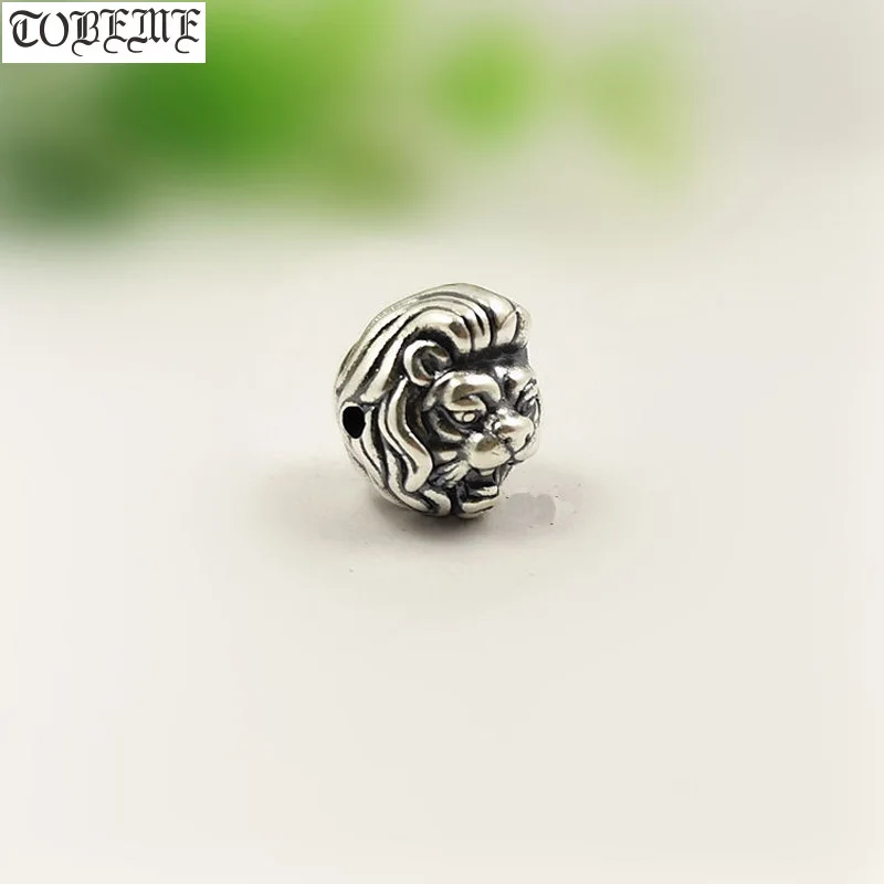 

3D 100% 999 Silver Lion Bead Power King-lion DIY Bracelet Jewelry Findings