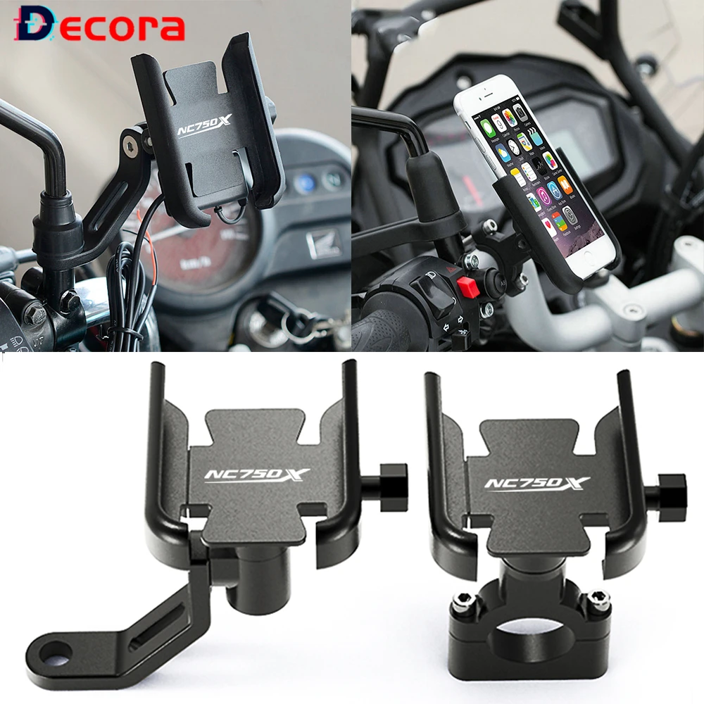 All Years For HONDA NC750X NC 750X 750 X Rotable Handlebar Mobile Phone Holder GPS Sdand Bracket Motorcycle Accessories Black