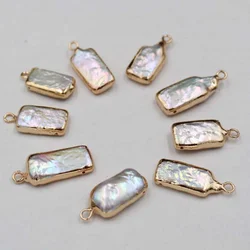 5pcs/lot Natural Freshwater Pearl Rectangular Connector For DIY Handmade Jewelry Making Accessories