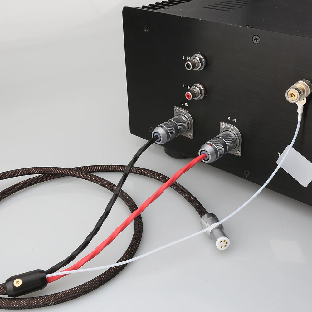 100% เงิน Tonearm Phono สาย5-DIN Viborg ทองแดงบริสุทธิ์ XLR ใช้ญี่ปุ่น Mc Vintage