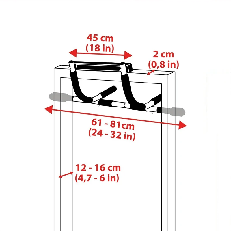 Doorway Pull Up Bars  Wall Chin Up Bar Indoor Doorframe Horizontal bar Total Upper Body Workout Bar Gym Fitness Equipment