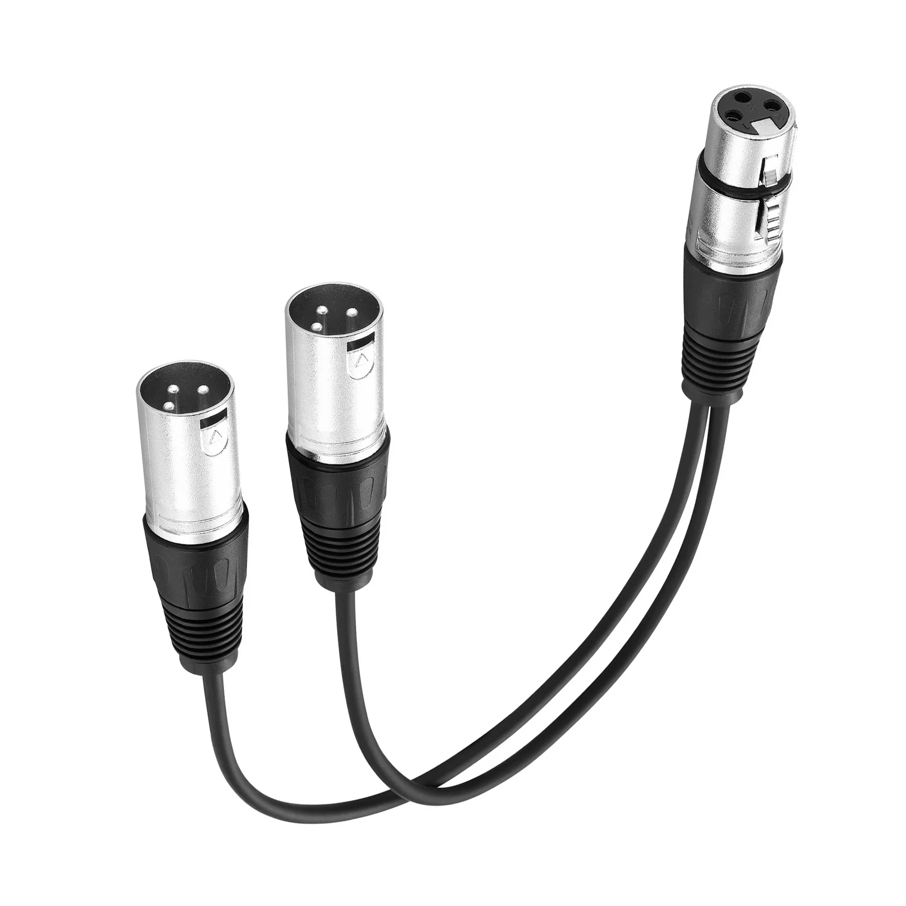 Bochara-convertidor de Cable Y divisor para amplificador de mezclador de micrófono, XLR hembra a Dual XLR macho, XLR macho a Dual XlR hembra, 30cm