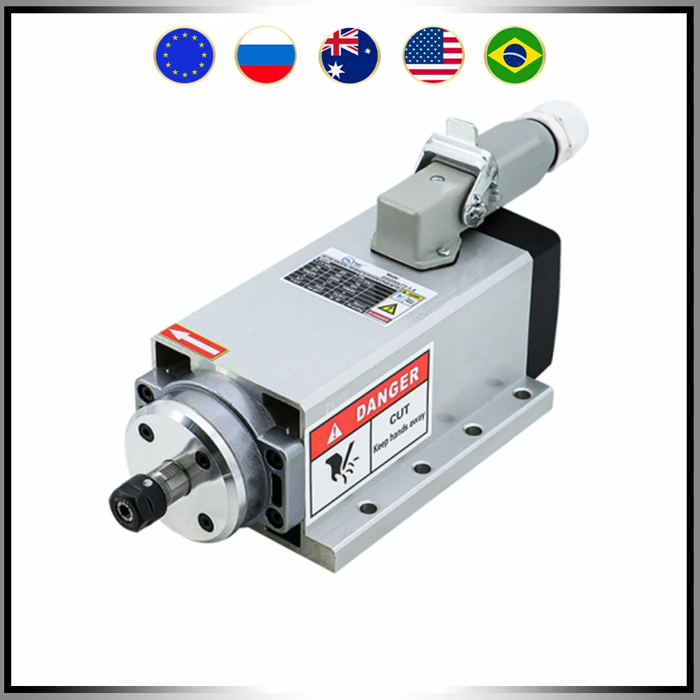 CNC milling machine spindle motor 2200w 2.2kw  220v 380v High speed 24000rpm 400hz air cooling spindle with ER20 chuck collet