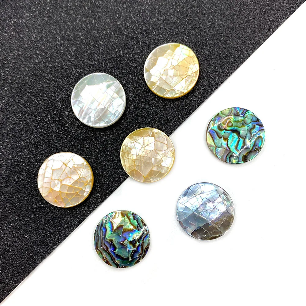 Abalone Shell Beads Mother-of-Pearl Shell 16mm Round Shell Ring Surface for DIY Handmade Bracelet Necklace Jewelry Accessories