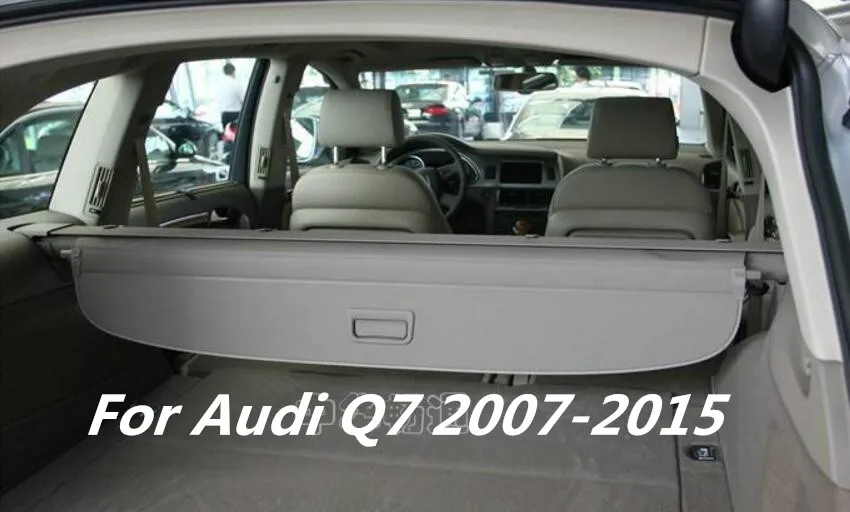 Car Rear Trunk Security Shield Cargo Cover For Audi Q7 2007.2008.2009.2010.2011.2012.2013.2014.2015  Black Beige