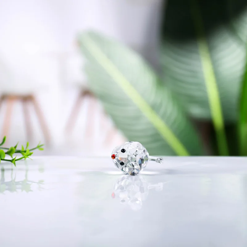 Crystal Cute Mouse Lovely Animal Figurines Glass Ornament Home Table Decorations Great Kids Favor Christmas Gifts