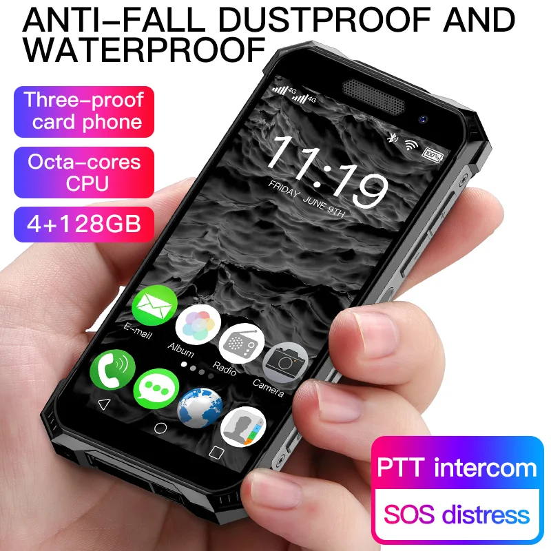 New SOYES S10Max Pocket Smartphone Dual SIM Quad Core Outdoor Durable Smartphone Face ID Fingerprint Unlock Waterproof, Dropproo