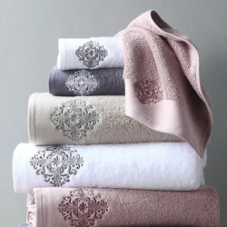 New Luxury Embroidery Adult Bath Towels Bathroom 140*80 cm Large Soft Cover Hotel For Home Blanket Decoration Terry Wedding Gift