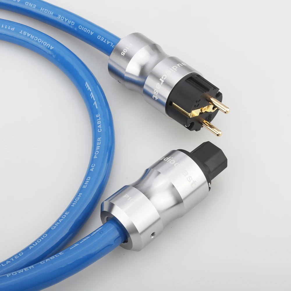 Audiocrast P111 EU 전원 EMC 쉴드 AC 전원 코드 실버 도금 Schuko 전원 코드 케이블 HIFI, 하이파이 파워 케이블 은도금