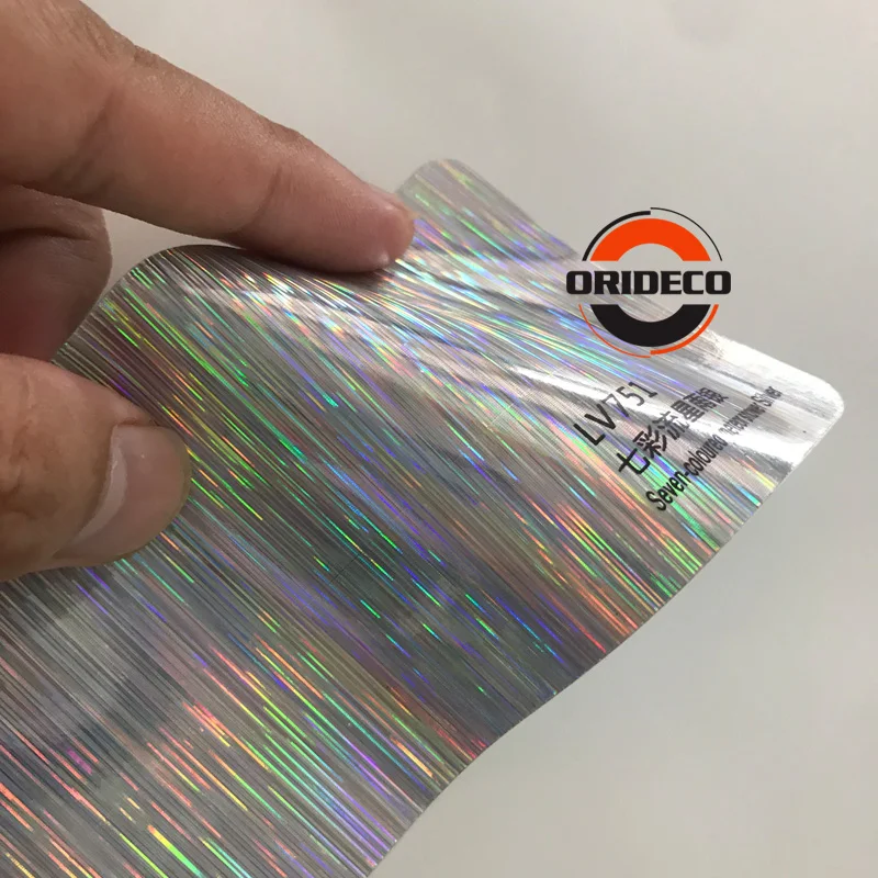 Golden Silver Black Neon Rainbow Holographic Chrome Vinyl Wrap Film With Air Bubble Free Laser Car Wrap Sticker 1.52*20M/Roll