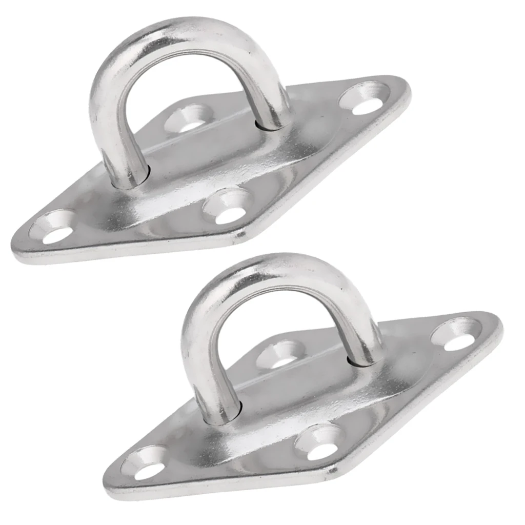 2x Stainless Steel Diamond Eye Plate Boat Sailing Shade Sail Fixing Gear 5mm