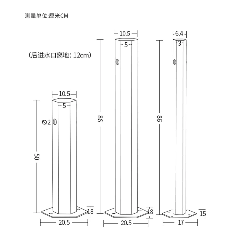 Garden Water Column Square Watering Irrigation Floor Mounted Water Tap Courtyard Faucet Post, Anti-freezing