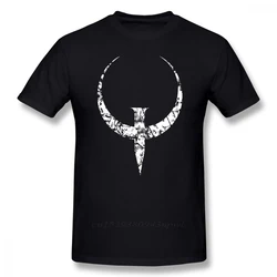 Quake T Shirt Quake White T-Shirt Graphic 100% Cotton Tee Shirt Men Short Sleeve Classic Cute Tshirt