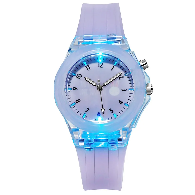 UTHAI CQ82 Children Watch for Girls teens Kids Luminous Cocks Wristwatch flash Silicone strap Cartoons