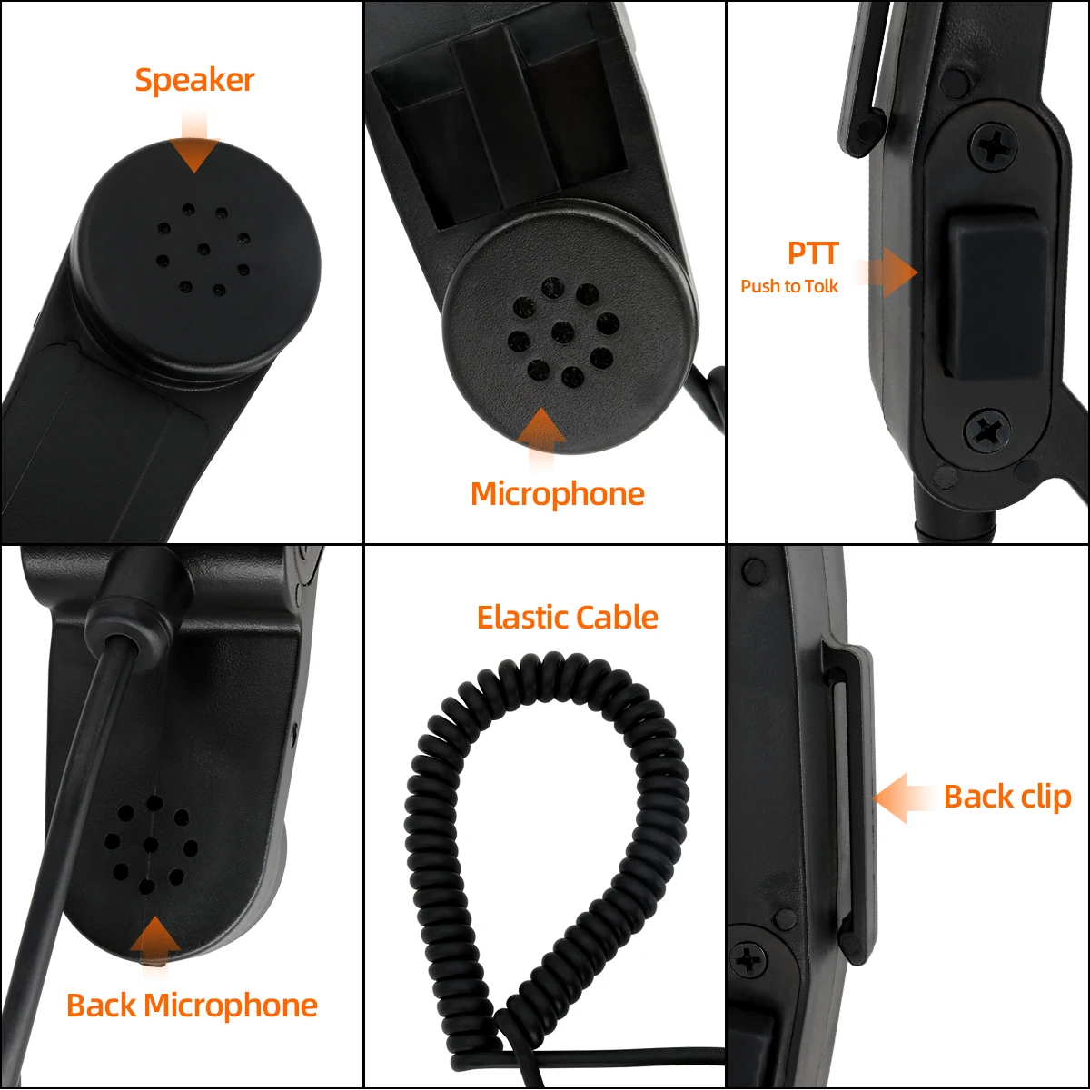 TAC-SKY mikrofon siaran militer Speaker genggam Ptt H250 Kenwood Ptt cocok untuk Baofeng Walkie-talkie UV-6R UV-5R