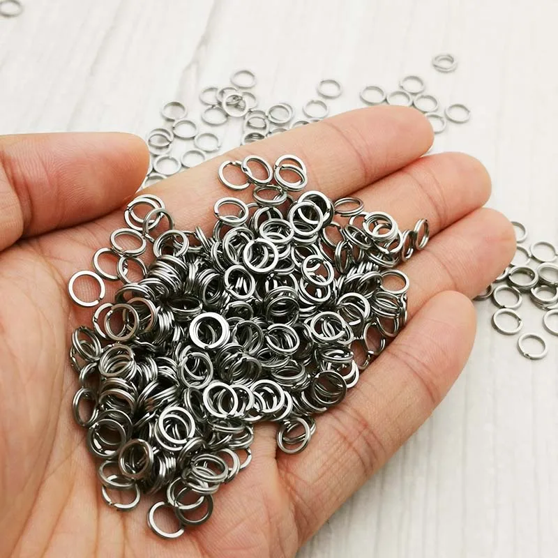 50pcs/lot Stainless Steel Fishing Split Rings Lure Solid Ring Loop For Blank Crank Bait Connectors Tackle Tool Kit Accessories