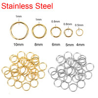 50 100pcs Stainless Steel Open Jump Rings 4 5 6 8 10 mm Golden Color Split Rings Connectors For Necklace Jewelry Making Supplies