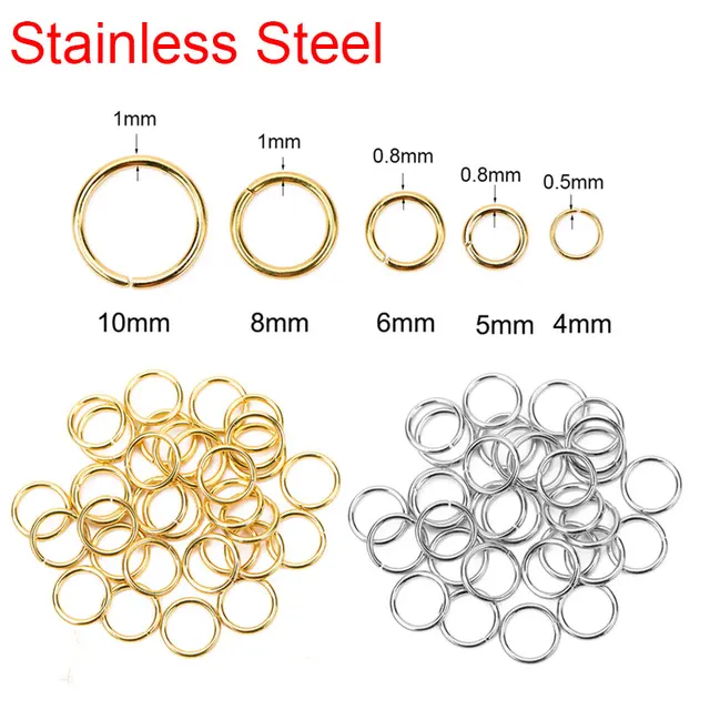 50 100szt PVD Never Fade Otwarte pierścienie skokowe ze stali nierdzewnej 4 5 6 8 10 mm Pierścienie dzielone Złącza do biżuterii DIY Materiały eksploatacyjne