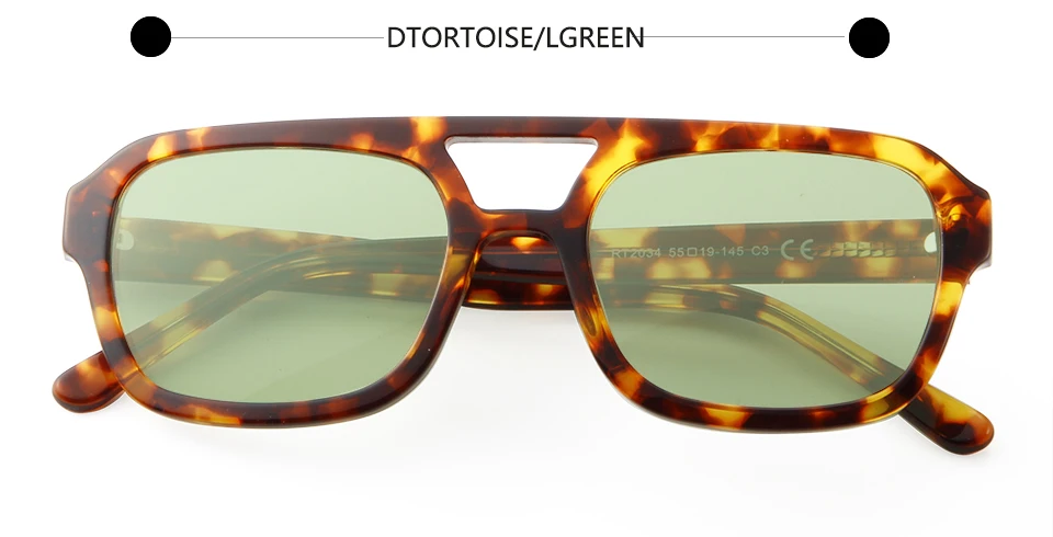 VE Designer Quadratische Sonnenbrille für Damen, Hochwertige Weiße Acetat-Sonnenbrille für Herren, Doppelbrücken-Design, Große Gläser, Oculos – Detail 7