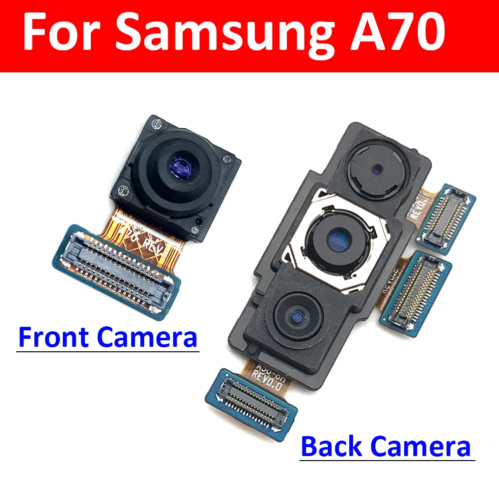 Front Camera For Samsung A70 A705 A705F Rear Big Back Camera Flex Cable Main Camera Module Replacement Parts