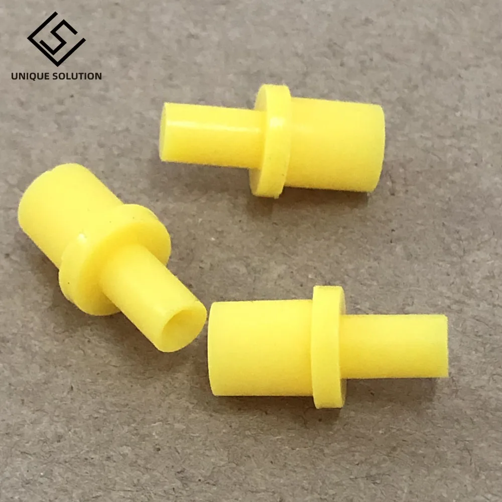 Syringe silicone soft yellow pumping air hollow joint part rubber connector 4 4.0 4mm ciss inkjet cartridge cleaning clean tool