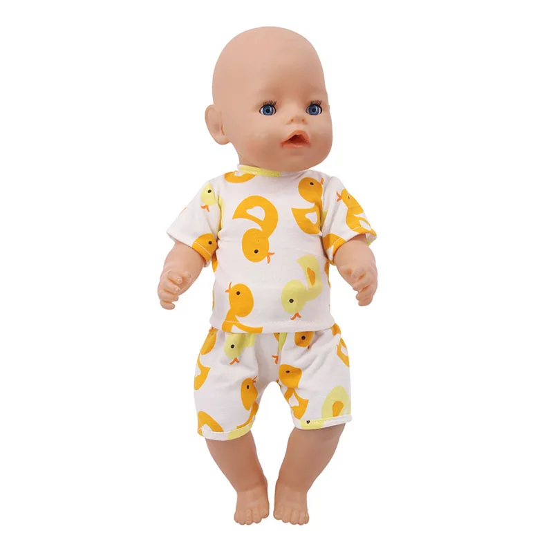 43cm Doll Clothes for 18 Inch Reborn Baby New Born Doll Clothes 2Pcs/Set Shirts+Pants Unicorn Duck Whale Dogs Clothes Toy Gift