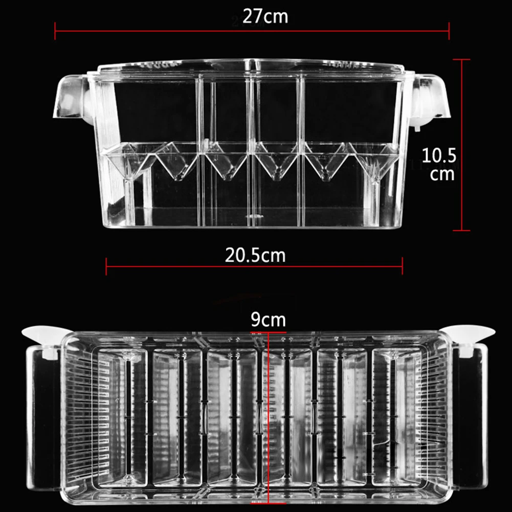 Aquarium Breeding Incubator Isolation Box Double Layer 4 Rooms Transparent Acrylic Self-Floating Fish Hatchery Box Fish Tank