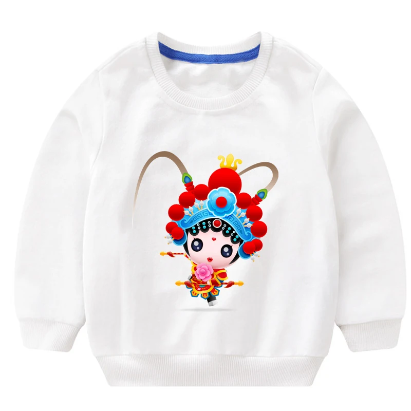 baby Boy sweatshirt Chinese style beijing Opera Cool Fashion Sweatshirts toddler Casual Active baby girl sweatshirt kids clothes