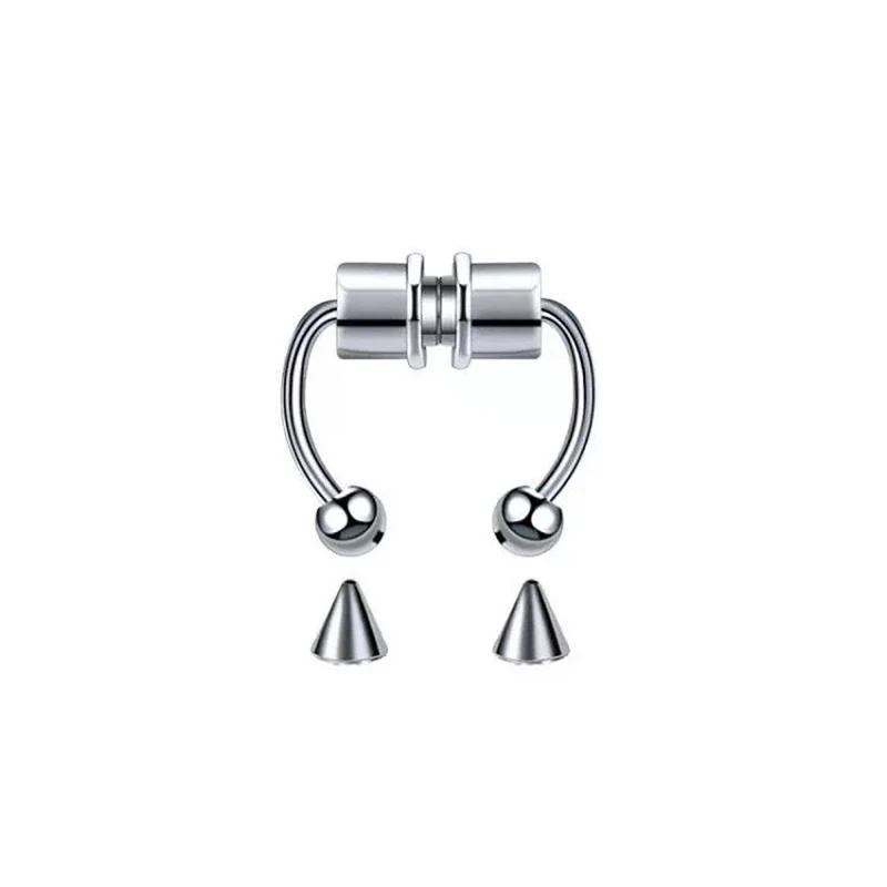 1 pçs falso piercing nariz anel liga nariz piercing hoop septo anéis para o corpo feminino jóias presentes moda magnética falso piercing