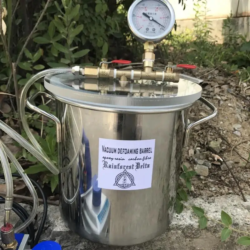 1.5Gal /3Gal /6 Gal Stainless Steel Vacuum Chamber Degassing Chamber Vacuum Defoaming Tank Barrel Crystal Glue Maker