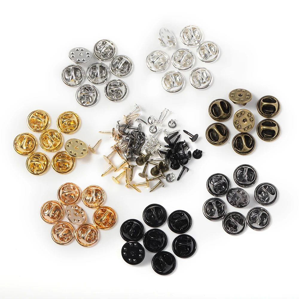50pcs Metal/ Rubber Pins Back Brooch Buckle Button Clasps For Needlework Butterflies Brooch Back Caps Diy Jewelry Accessories