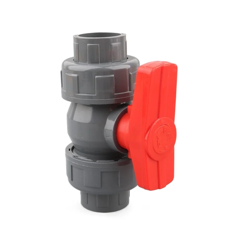 1pc PVC Union Ball Valve 20 25 32 40 50mm Water Pipe Ball Valve Garden Irrigation Aquarium Fish Tank PVC Pipe Tube Valve