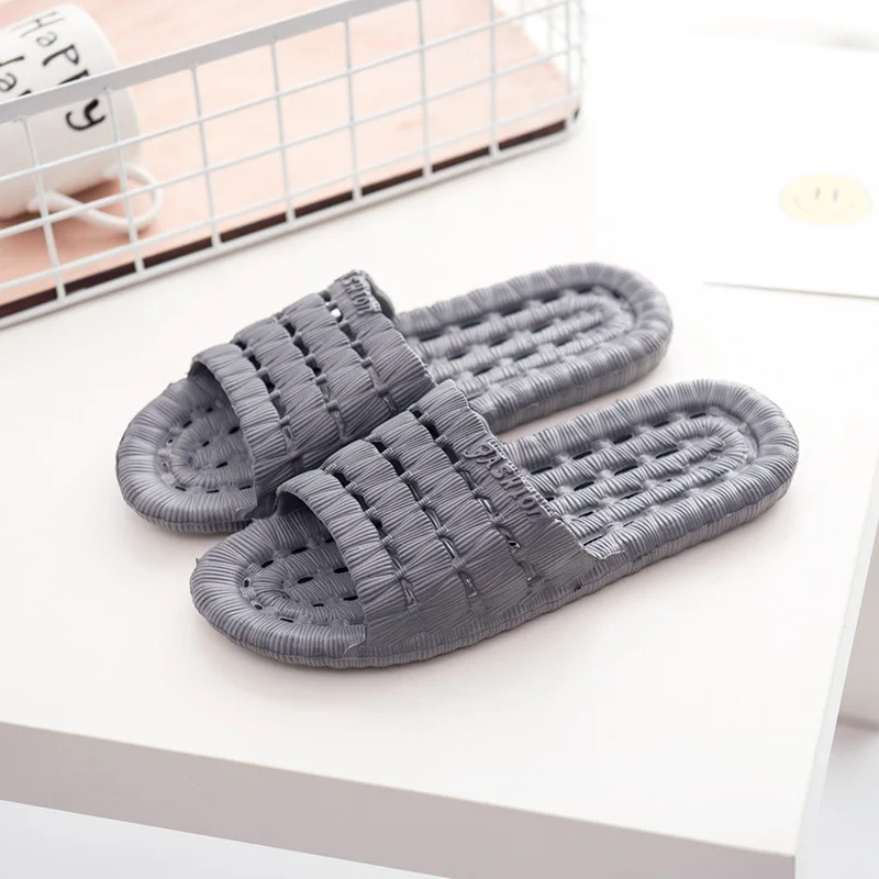 Soft Slippers Fashion Women Men Couple Flat Shoes Home Slippers Summer Zapatos Mujer Flip Flops Hollow Non-Slip Bathroom Slipper