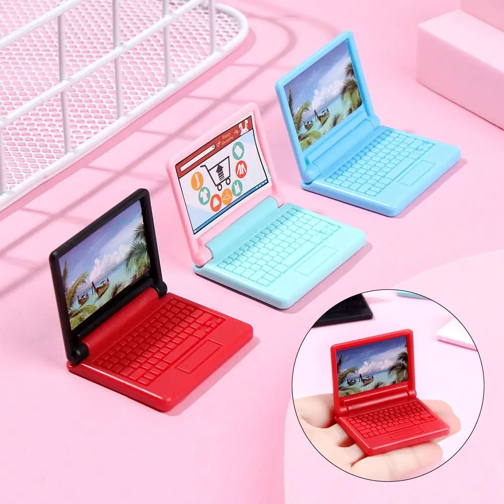 1 Pc Doll Mini Laptop folded Notebook Doll office toy Fashion Imitation Mini computer Collapsible Doll Accessories