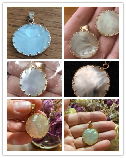 Natural White Shell Pendant Round Mother of Pearl Exquisite Charms Pendants For Jewelry Making DIY Earring Necklace Accessories
